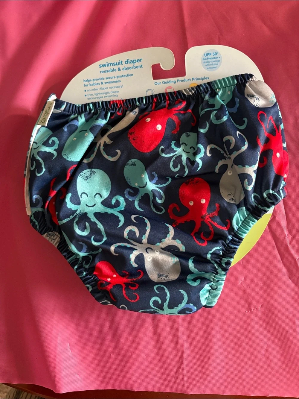 i play. Octopus Print Swim Diaper - Navy/Red/Turquoise/Gray